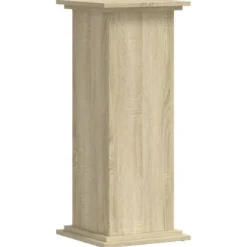 Plantestativ i konstrueret træ - Tidløst design | Størrelse: 33x33x80 cm | Farve: Sonoma-eg