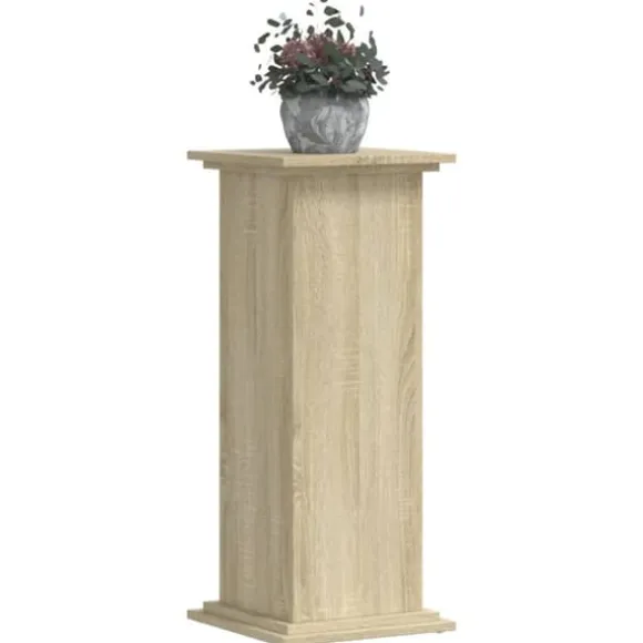 Plantestativ i konstrueret træ - Tidløst design | Størrelse: 33x33x80 cm | Farve: Sonoma-eg
