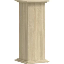 Plantestativ i konstrueret træ - Tidløst design | Størrelse: 33x33x80 cm | Farve: Sonoma-eg