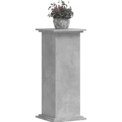 Plantestativ i konstrueret træ - Slidstærkt og stilrent | Størrelse: 33x33x80 cm | Farve: Betongrå