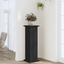 Plantestativ i konstrueret træ - Slidstærkt og stabilt design | Størrelse: 33x33x100 cm | Farve: Sort