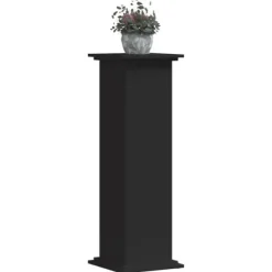 Plantestativ i konstrueret træ - Slidstærkt og stabilt design | Størrelse: 33x33x100 cm | Farve: Sort