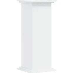 Plantestativ i konstrueret træ - Minimalistisk design | Størrelse: 33x33x80 cm | Farve: Hvid