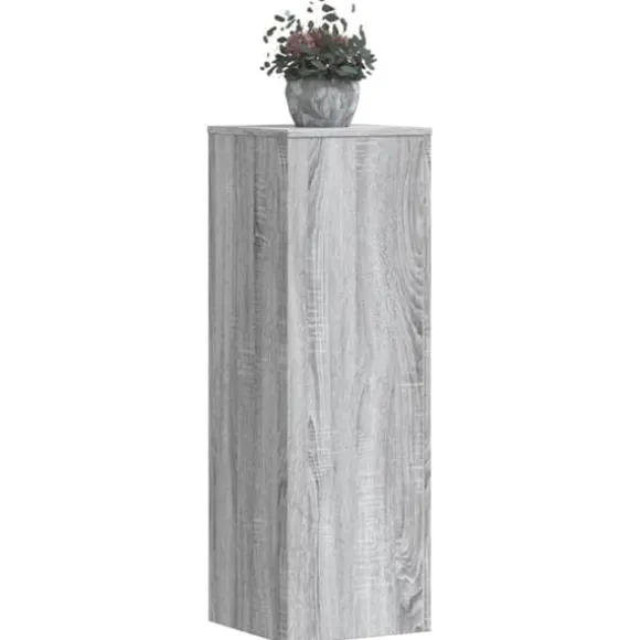 Plantestativ i konstrueret træ - Blomsterstøtte | Størrelse: 33x33x100 cm | Farve: Grå Sonoma-eg
