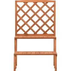 Plantestativ med espalier i massivt grantræ | Størrelse: 70x42x115 cm