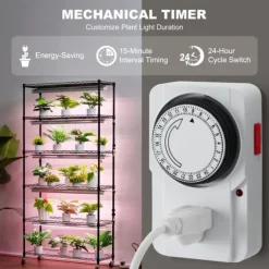 Plantestativ med vækstlys 6 etager, 180W, 70,9, indendørs plantedyrkningshylde, justerbar højde, moderne design.
