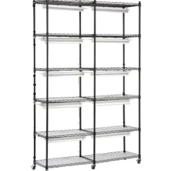 Plantestativ med vækstlys 6 etager, 200W, 59,1'', indendørs plantehylde, optimal vækst, justerbar lysstyrke.