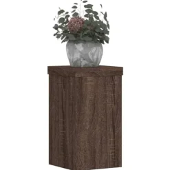 Plantestativ sæt 2 stk. i konstrueret træ - Slidstærk | Farve: Brun eg | Størrelse: 10x10x18 cm