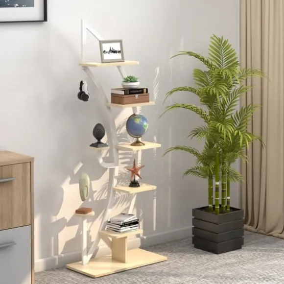 Plantestativ, 60x30x155 cm - materiale: spånplade, mdf-plade, stål