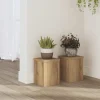Plantestativer 2 stk. - Slidstærkt konstrueret træ | Størrelse: 15x15x20 cm | Farve: Egetræsfarvet