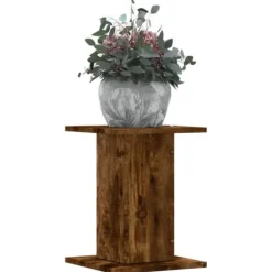 Plantestativer 2 stk. - Slidstærkt konstrueret træ | Størrelse: 30x30x40 cm | Farve: Røget eg