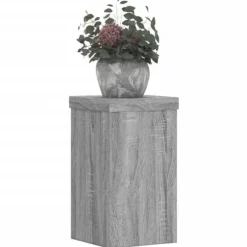 Plantestativer 2 stk. - Slidstærkt trædesign | Farve: Grå sonoma-eg | Størrelse: 10x10x18 cm