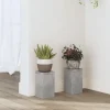Plantestativer 2 stk. - Slidstærkt konstrueret træ | Farve: Betongrå | Størrelse: 10x10x18 cm