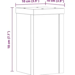 Plantestativer 2 stk. - Slidstærkt konstrueret træ | Farve: Betongrå | Størrelse: 10x10x18 cm