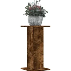 Plantestativer 2 stk. - Slidstærkt konstrueret træ i røget eg | Størrelse: 30x30x60 cm