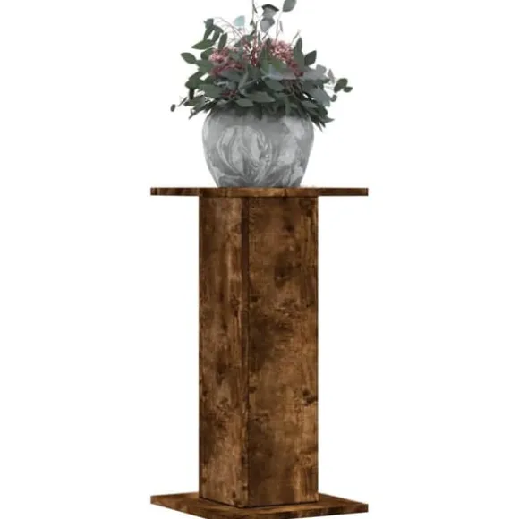 Plantestativer 2 stk. - Slidstærkt konstrueret træ i røget eg | Størrelse: 30x30x60 cm
