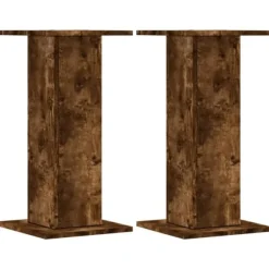 Plantestativer 2 stk. - Slidstærkt konstrueret træ i røget eg | Størrelse: 30x30x60 cm