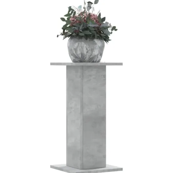 Plantestativer 2 stk. - Stabilt konstrueret træ | Farve: Betongrå | Størrelse: 30x30x60 cm
