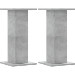 Plantestativer 2 stk. - Stabilt konstrueret træ | Farve: Betongrå | Størrelse: 30x30x60 cm