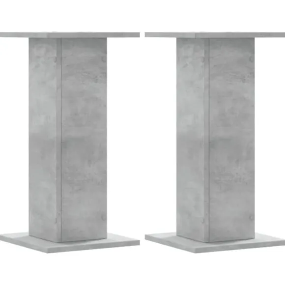 Plantestativer 2 stk. - Stabilt konstrueret træ | Farve: Betongrå | Størrelse: 30x30x60 cm