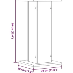 Plantestativer 2 stk. - Stabilt konstrueret træ | Farve: Betongrå | Størrelse: 30x30x60 cm