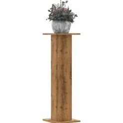 Plantestativer 2 stk. - Stabilt konstrueret træ | Størrelse: 30x30x95 cm | Farve: Egetræsfarve
