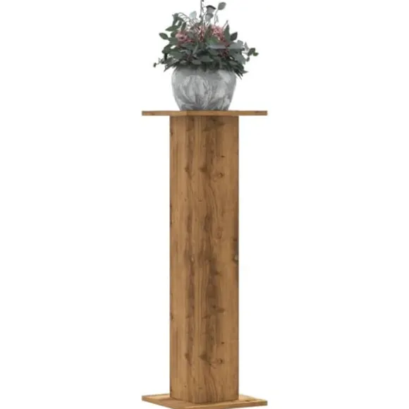 Plantestativer 2 stk. - Stabilt konstrueret træ | Størrelse: 30x30x95 cm | Farve: Egetræsfarve