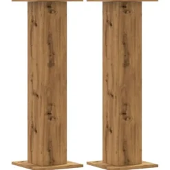 Plantestativer 2 stk. - Stabilt konstrueret træ | Størrelse: 30x30x95 cm | Farve: Egetræsfarve