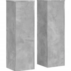 Plantestativer 2 stk. - Stabilt og tidløst design | Størrelse: 25x25x80 cm | Farve: Betongrå