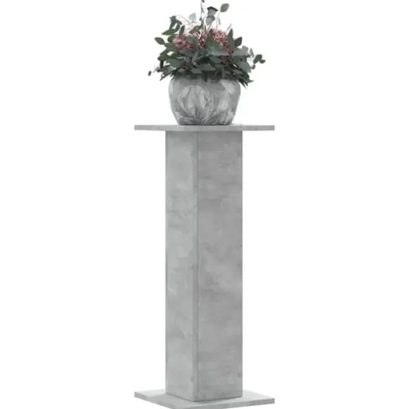 Plantestativer 2 stk. - Stabilt trædesign | Størrelse: 30x30x80 cm | Farve: Betongrå