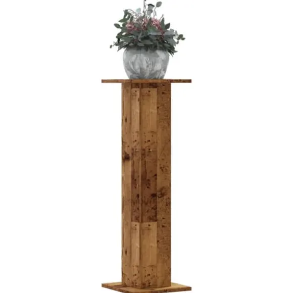 Plantestativer 2 stk. - Stabilt konstrueret træ | Størrelse: 30x30x95 cm | Farve: Antik træ