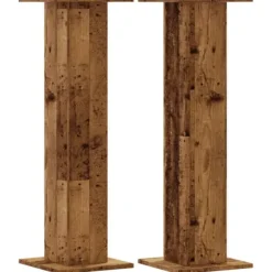 Plantestativer 2 stk. - Stabilt konstrueret træ | Størrelse: 30x30x95 cm | Farve: Antik træ
