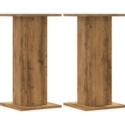Plantestativer 2 stk. - Stabilt trædesign | Farve: Egetræsfarve | Størrelse: 30x30x60 cm