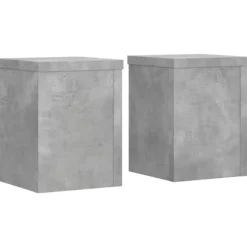 Plantestativer 2 stk. - Stabilt træ design til planter | Størrelse: 15x15x20 cm | Farve: Betongrå