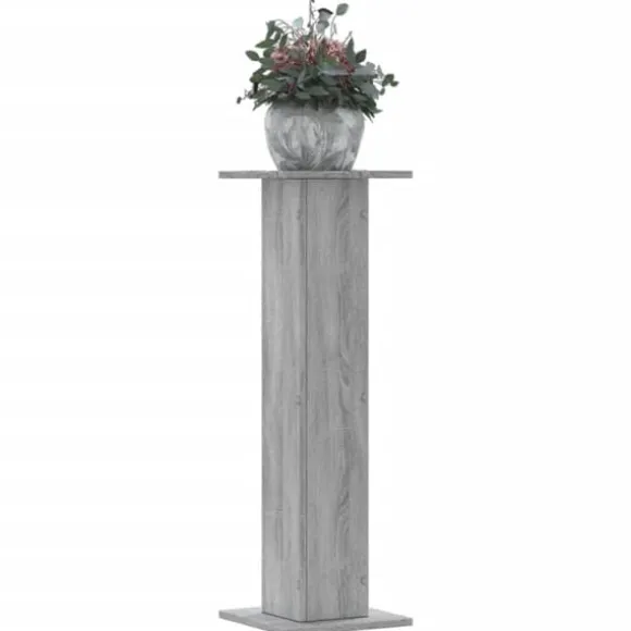 Plantestativer 2 stk. - Stabilt konstrueret træ | Farve: Grå Sonoma-eg | Størrelse: 30x30x95 cm