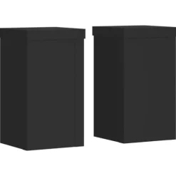 Plantestativer 2 stk. - Tidløst design i konstrueret træ | Størrelse: 10x10x18 cm | Farve: Sort