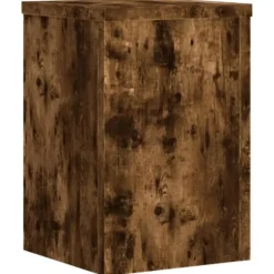 Plantestativer 2 stk. i konstrueret træ - Slidstærkt design | Størrelse: 20x20x30 cm | Farve: Røget eg