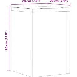 Plantestativer 2 stk. i konstrueret træ - Slidstærkt design | Størrelse: 20x20x30 cm | Farve: Røget eg