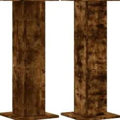 Plantestativer 2 stk. i konstrueret træ - Røget eg | Størrelse: 30x30x80 cm