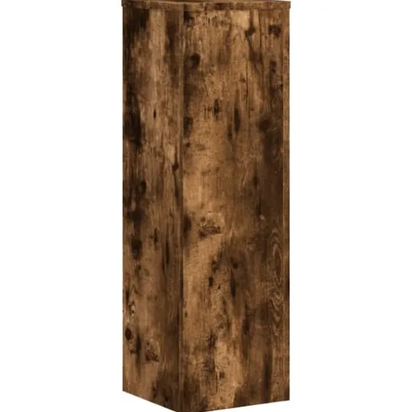 Plantestativer 2 stk. i konstrueret træ - Tidløst design | Størrelse: 25x25x80 cm | Farve: Røget eg