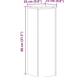 Plantestativer 2 stk. i konstrueret træ - Tidløst design | Størrelse: 25x25x80 cm | Farve: Røget eg