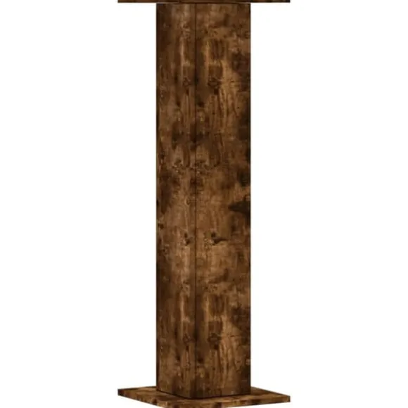 Plantestativer 2 stk. i konstrueret træ - Stabilt design | Størrelse: 30x30x95 cm | Farve: Røget eg