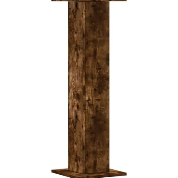 Plantestativer 2 stk. i konstrueret træ - Stabilt design | Størrelse: 30x30x95 cm | Farve: Røget eg