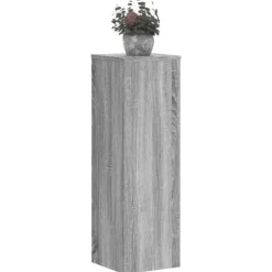 Plantestativer 2 stk. til indendørs brug - Stabilt konstrueret træ | Farve: Grå sonoma-eg | Størrelse: 25x25x80 cm
