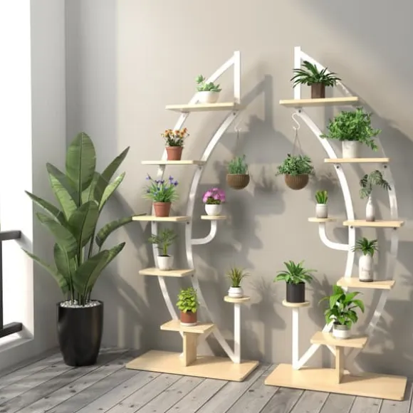 Plantestativholder, 60×30×155 cm, Hvid