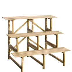 Plantetrappe 3 trin gran 100x80x78 cm til have altan terrasse