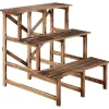 Plantetrappe blomsterreol 3 trin grantræ 80 x 80 x 78 cm til have altan terrasse