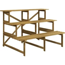 Plantetrappe/blomsterreol 3 trin gran 120x80x78 cm til have altan terrasse