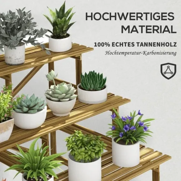 Plantetrappe/blomsterreol 3 trin gran 120x80x78 cm til have altan terrasse