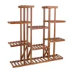 Planteudstillingsstand, Multi-niveau Design, Robust Trækonstruktion,Brun